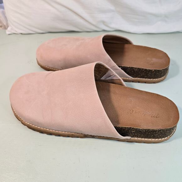 Madewell Layne Clog Mule in Nubuck Leather Casual Pink EUC Size 11 - Picture 2 of 9